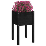 Garden Planters 2 pcs Black 40x40x70 cm Solid Pinewood