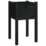 Garden Planters 2 pcs Black 40x40x70 cm Solid Pinewood