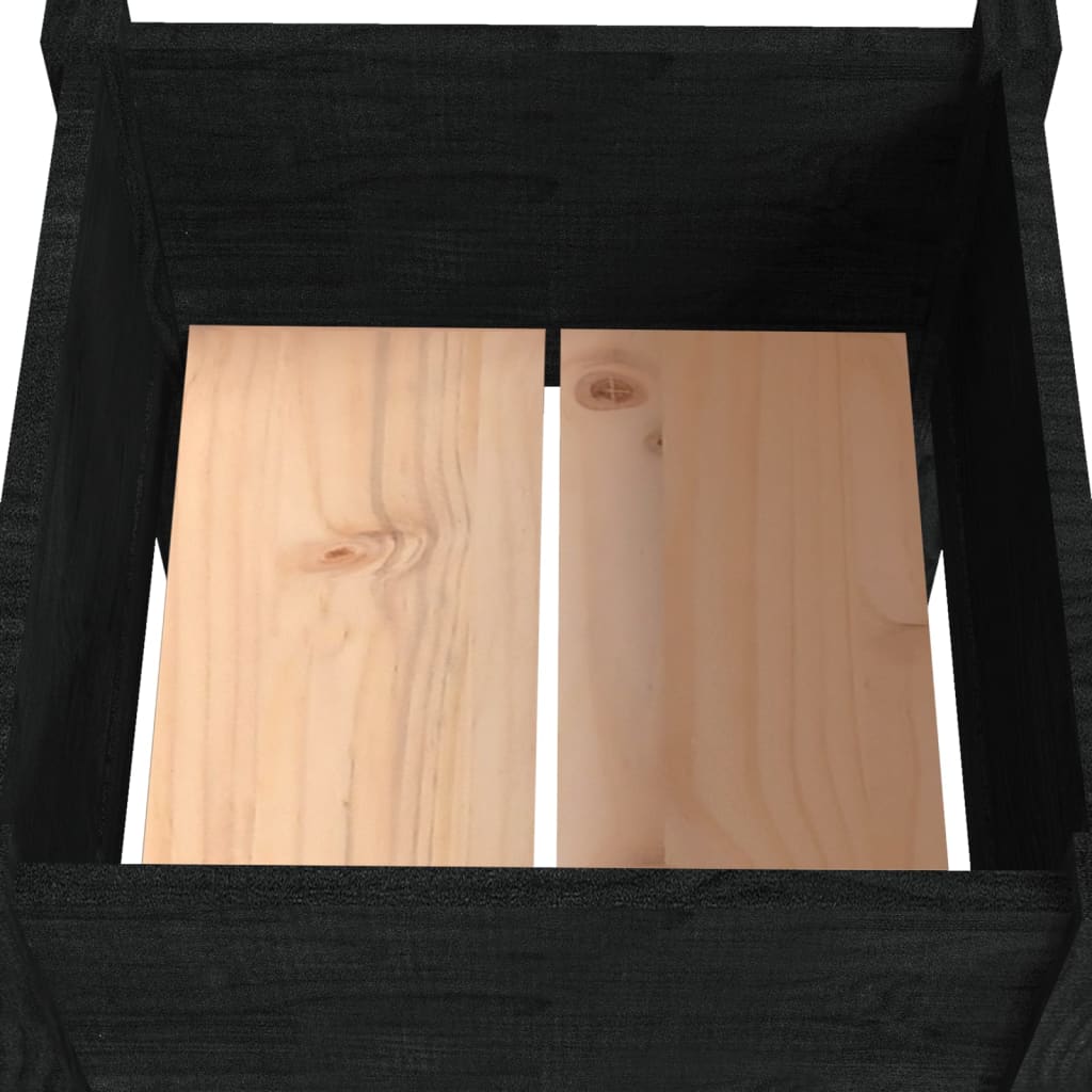 Garden Planters 2 pcs Black 40x40x70 cm Solid Pinewood