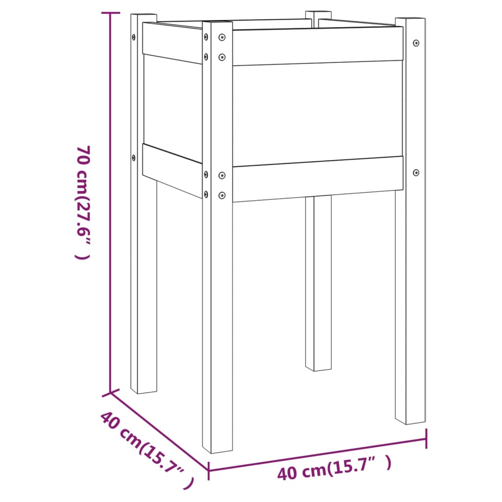 Garden Planter 50x50x70 cm Solid Pinewood