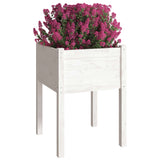 Garden Planter White 50x50x70 cm Solid Pinewood