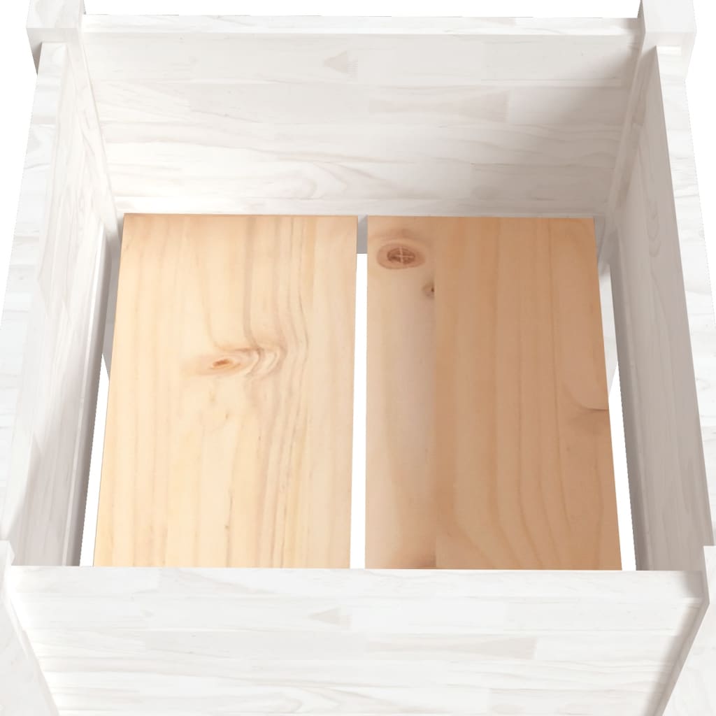 Garden Planter White 50x50x70 cm Solid Pinewood