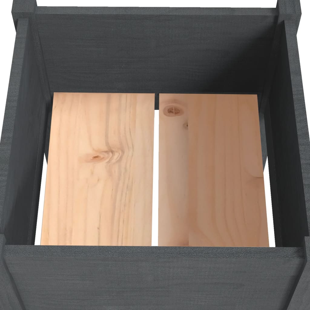 Garden Planter Grey 50x50x70 cm Solid Pinewood