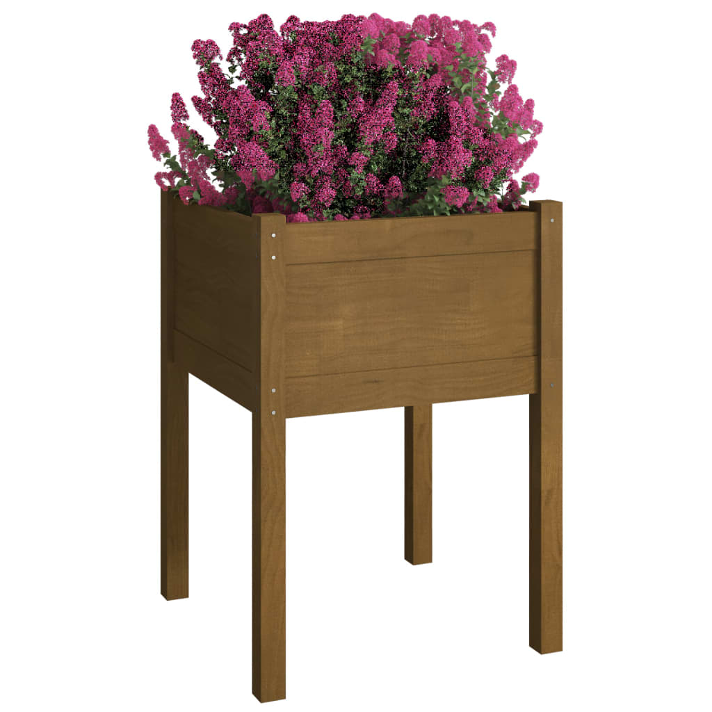 Garden Planter Honey Brown 50x50x70 cm Solid Pinewood