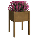 Garden Planters 2 pcs Honey Brown 50x50x70 cm Solid Pinewood