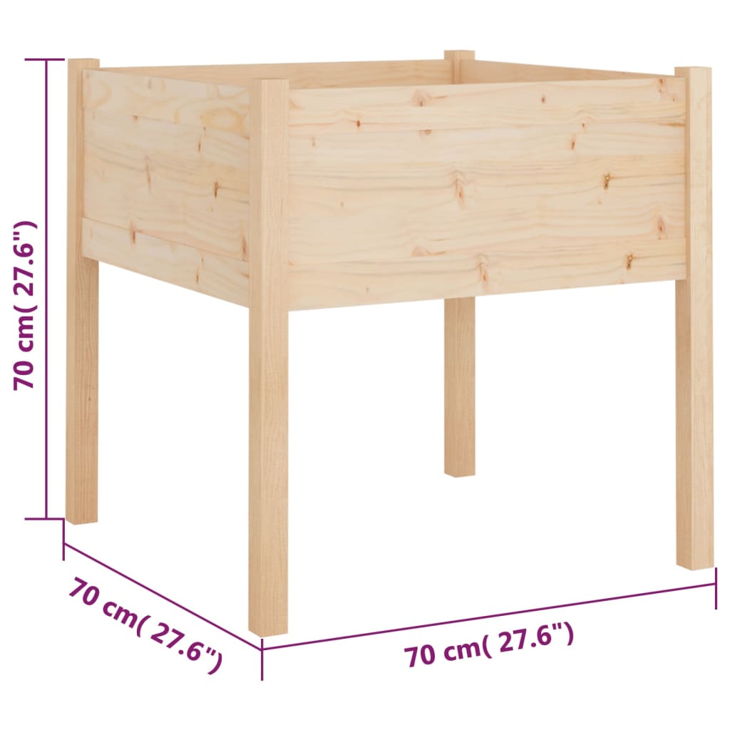 Garden Planters 2 pcs 70x70x70 cm Solid Pinewood