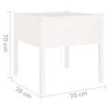 Garden Planter White 70x70x70 cm Solid Pinewood