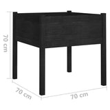 Garden Planter Black 70x70x70 cm Solid Pinewood