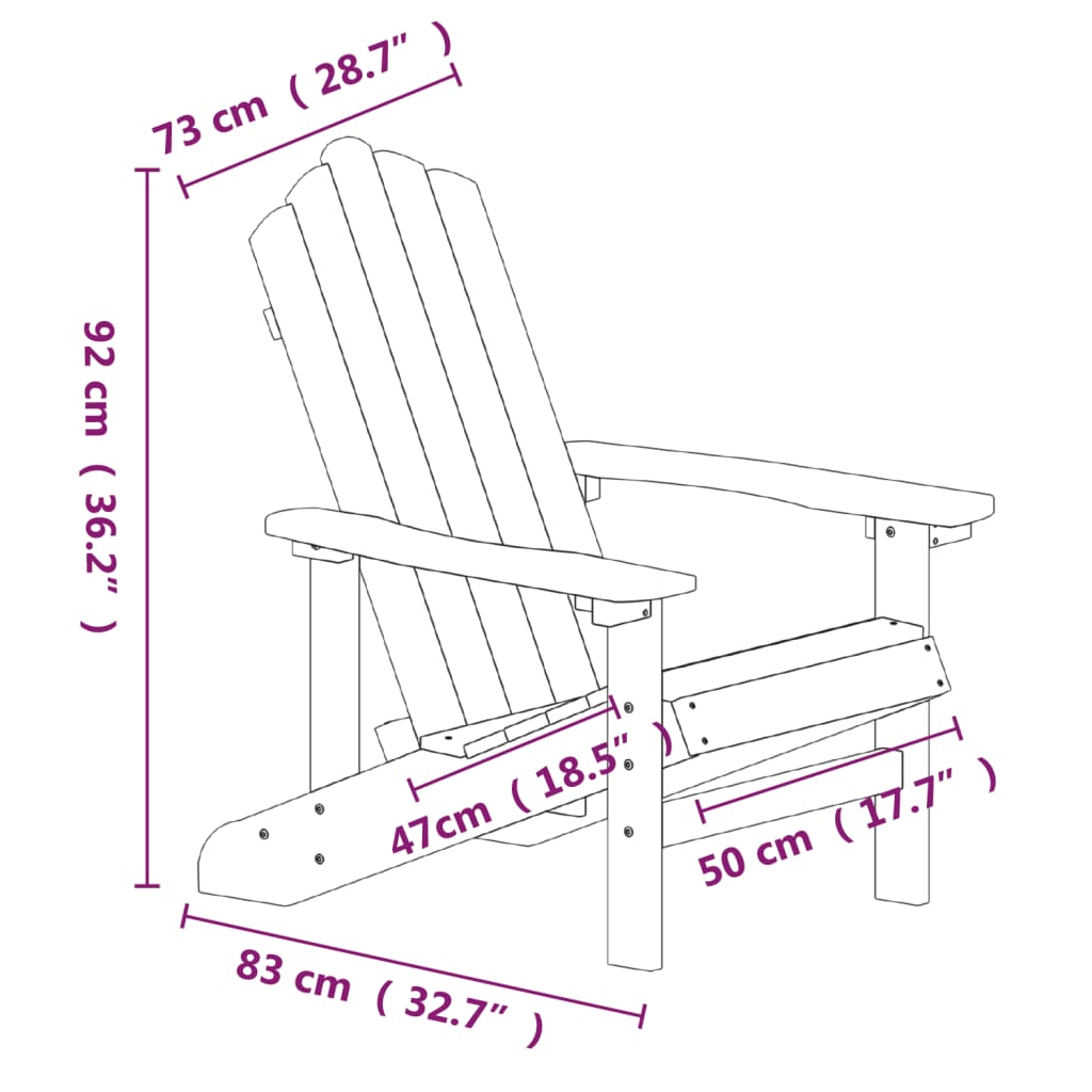 vidaXL Garden Adirondack Chair HDPE Anthracite