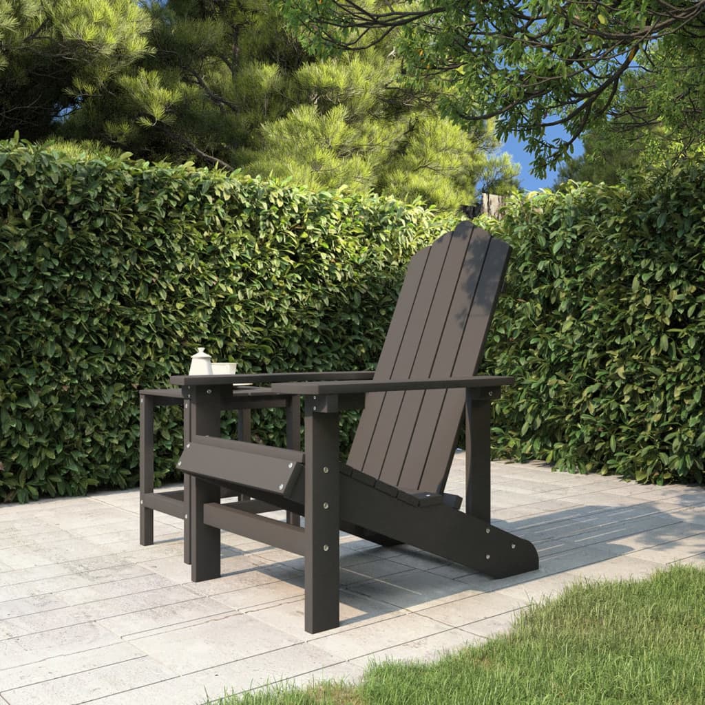 vidaXL Garden Adirondack Chair HDPE Anthracite