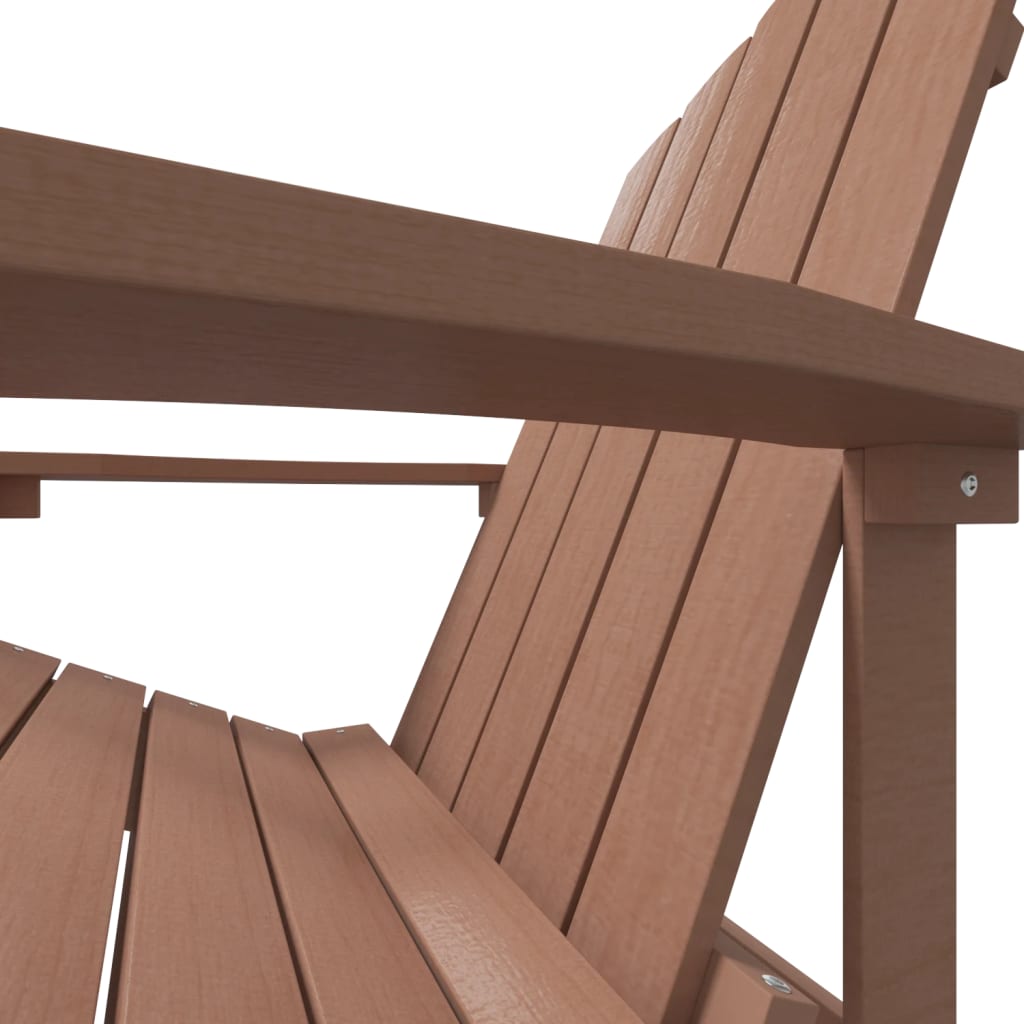 vidaXL Garden Adirondack Chair HDPE Brown