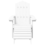 vidaXL Garden Adirondack Chair with Footstool HDPE White