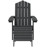 Garden Adirondack Chair with Footstool HDPE Anthracite