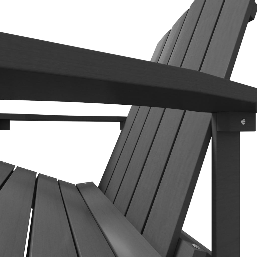 vidaXL Garden Adirondack Chair with Footstool HDPE Anthracite