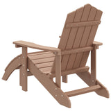 vidaXL Garden Adirondack Chair with Footstool HDPE Brown