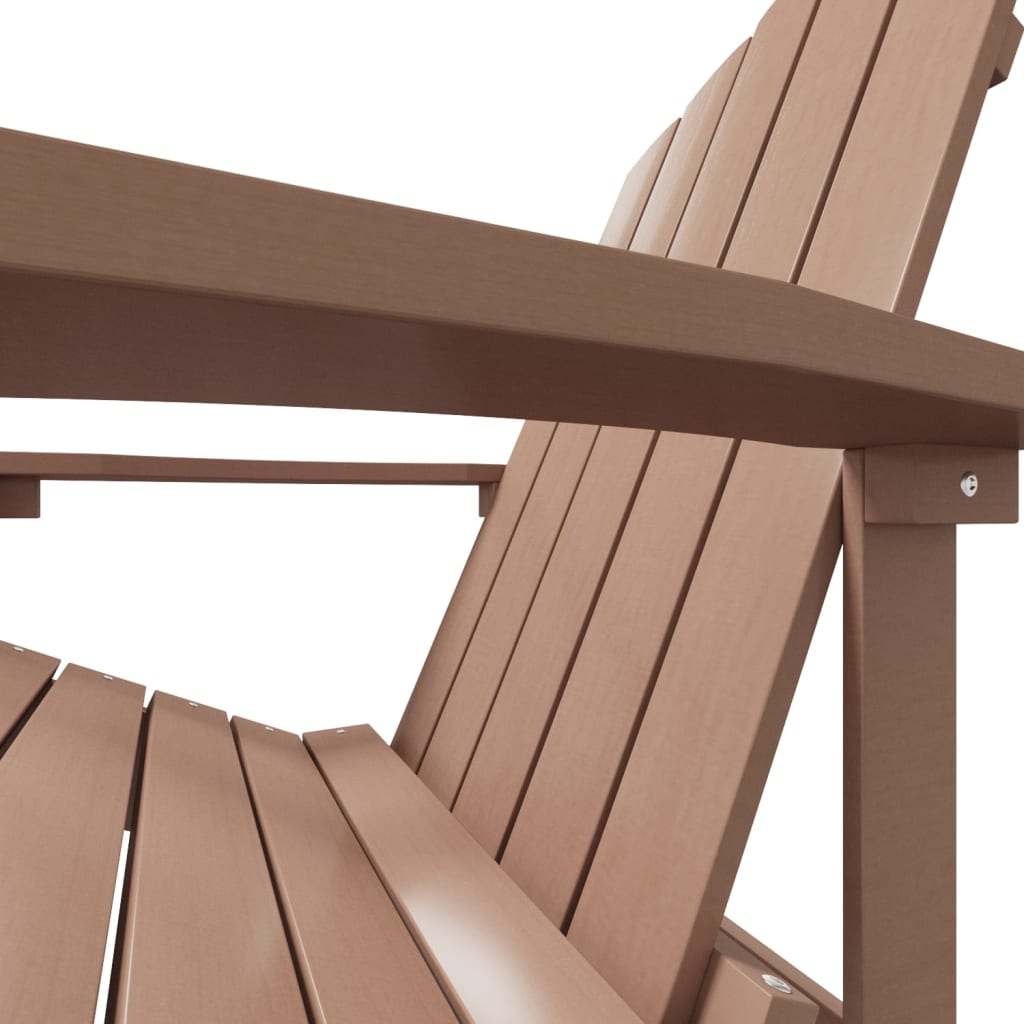 vidaXL Garden Adirondack Chair with Footstool HDPE Brown