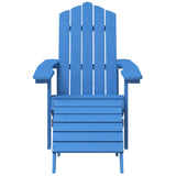 vidaXL Garden Adirondack Chair with Footstool HDPE Aqua Blue