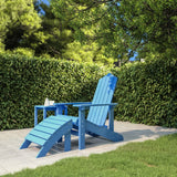 vidaXL Garden Adirondack Chair with Footstool HDPE Aqua Blue