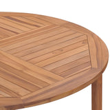 Garden Dining Table Ø110x75 cm Solid Wood Teak