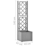 Garden Raised Bed with Trellis and Self Watering System Grey