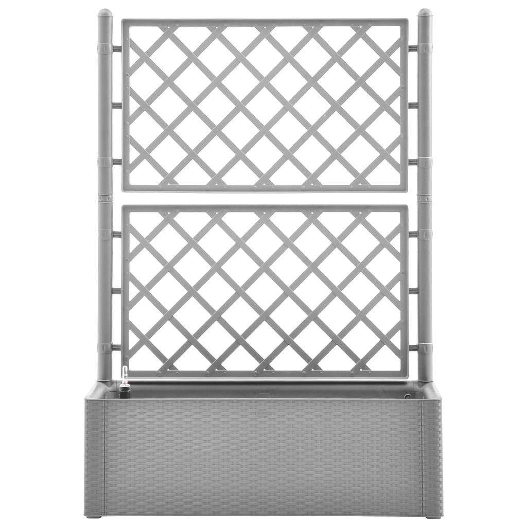 Garden Raised Bed with Trellis and Self Watering System Grey