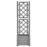 Garden Planter with Trellis 43x43x142 cm PP Stone Grey