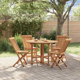 5 Piece Folding Outdoor Dining Set Solid Wood Teak