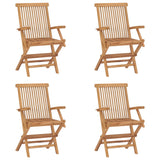 Folding Garden Chairs 4 pcs Solid Teak Wood