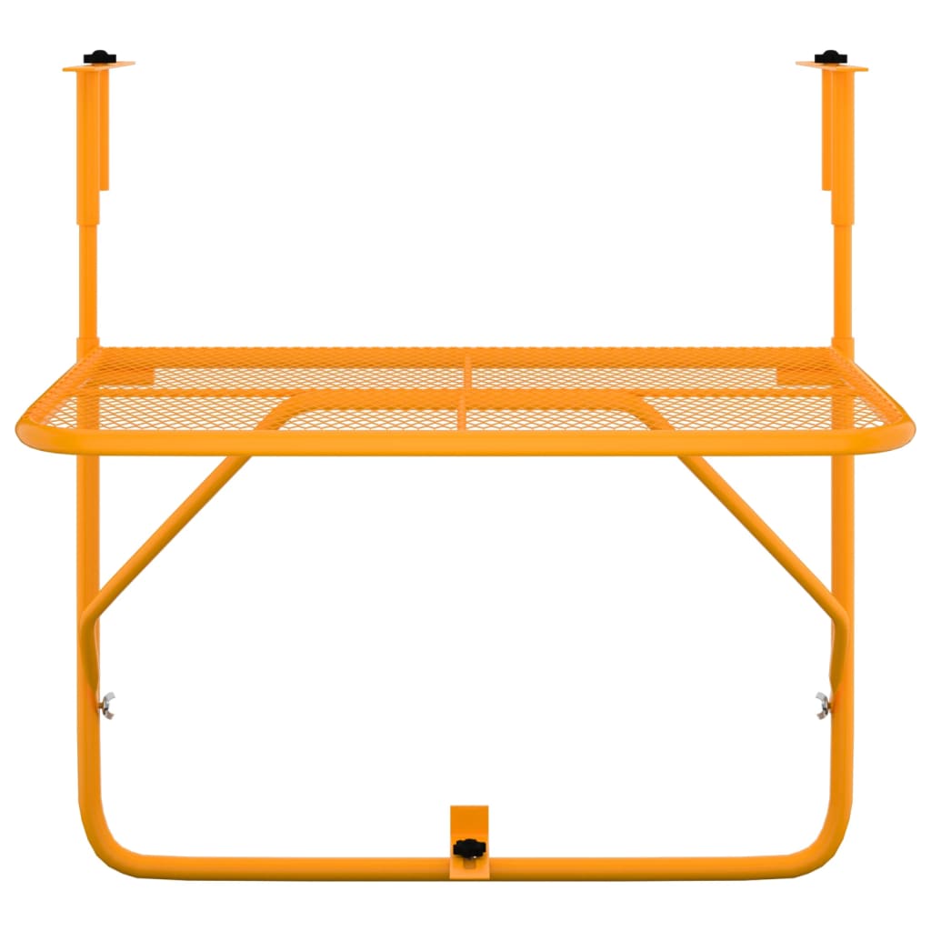 Balcony Table Yellow 60x40 cm Steel
