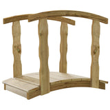 vidaXL Garden Bridge with Rail Impregnated Solid Wood Pine