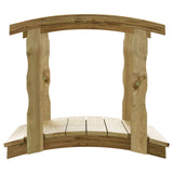 vidaXL Garden Bridge with Rail Impregnated Solid Wood Pine