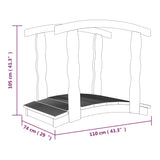 vidaXL Garden Bridge with Rail Impregnated Solid Wood Pine