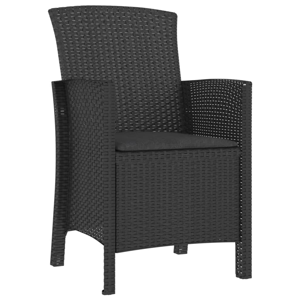 vidaXL Garden Chairs 2 pcs with Cushions PP Rattan Graphite