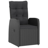 7 Piece Garden Dining Set with Cushions Black Poly Rattan