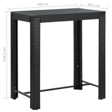 5 Piece Garden Bar Set with Cushions Poly Rattan Black