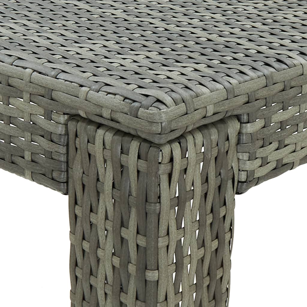 3 Piece Garden Bar Set with Cushions Poly Rattan Grey
