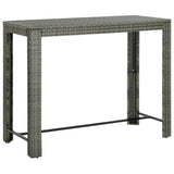 7 Piece Garden Bar Set with Cushions Poly Rattan Grey