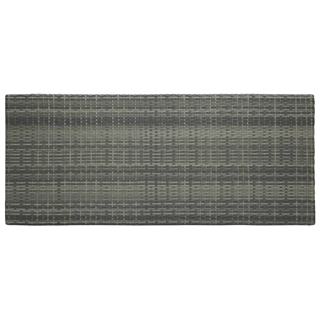7 Piece Garden Bar Set with Cushions Poly Rattan Grey