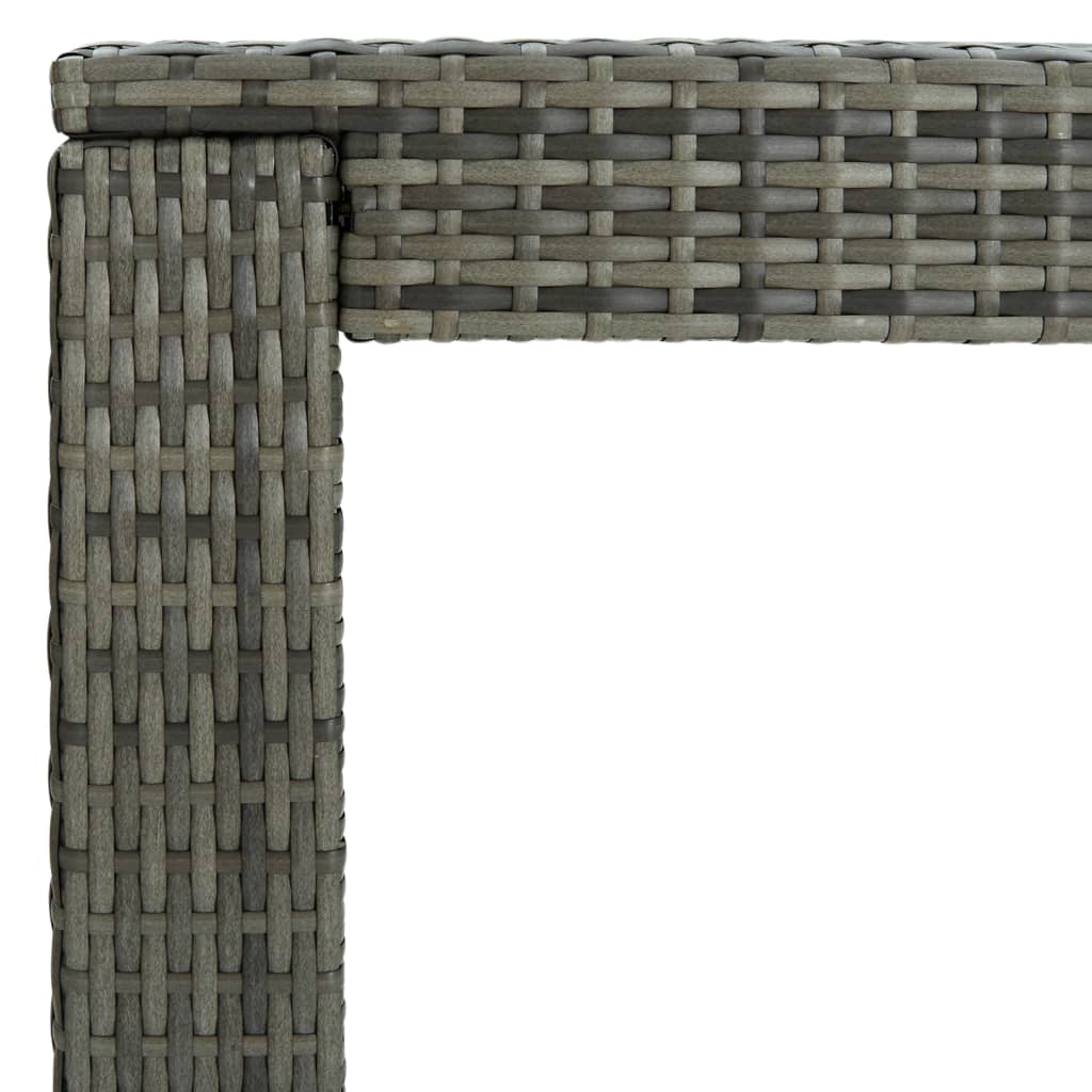 7 Piece Garden Bar Set with Cushions Poly Rattan Grey