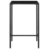 5 Piece Garden Bar Set with Cushions Poly Rattan Black