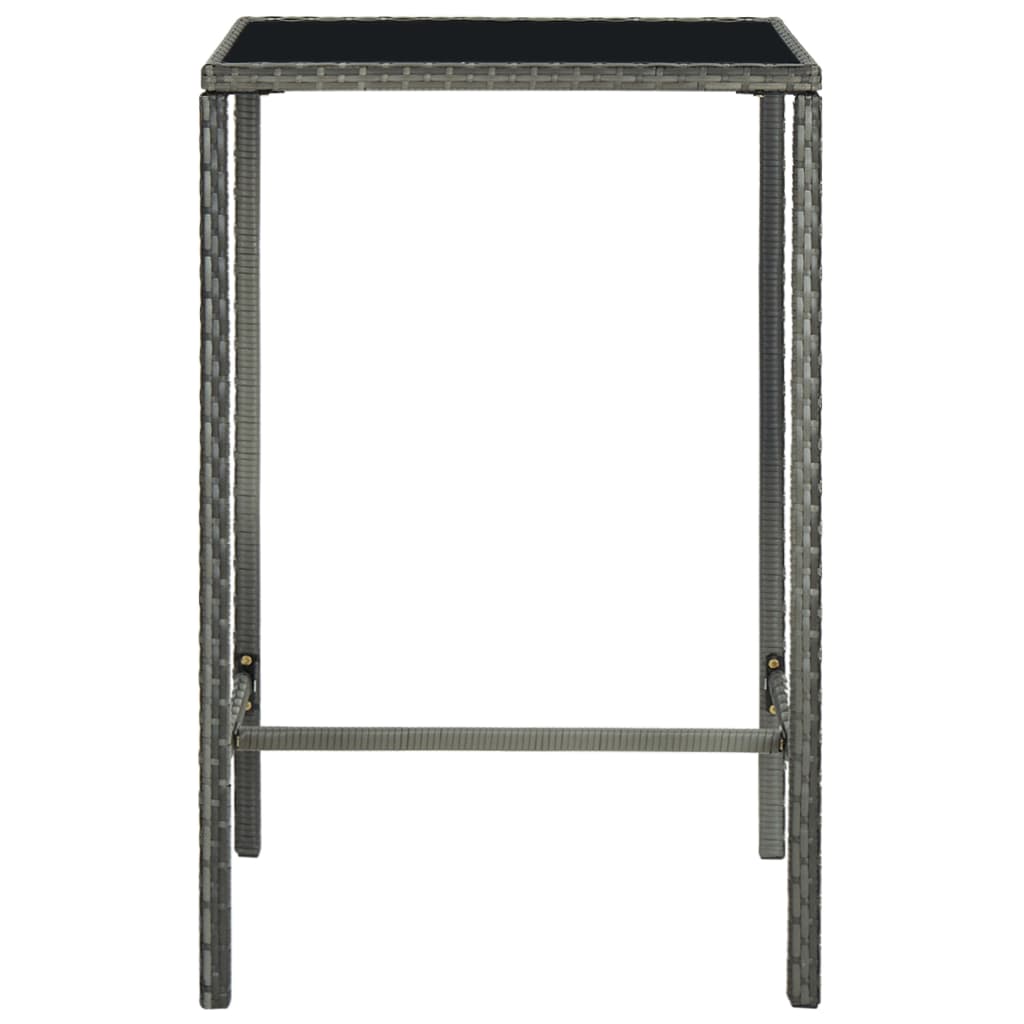 5 Piece Garden Bar Set with Cushions Poly Rattan Grey