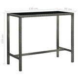 5 Piece Garden Bar Set with Cushions Poly Rattan Grey