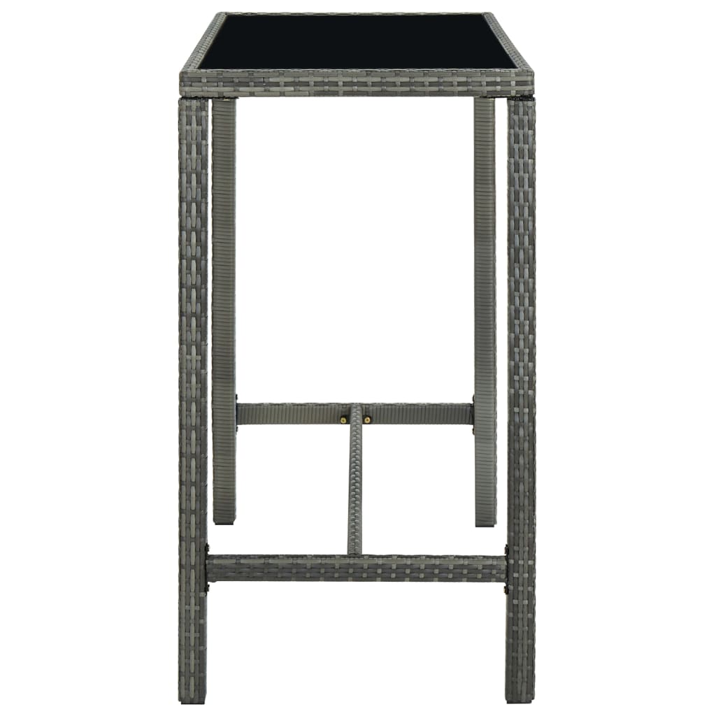 5 Piece Garden Bar Set with Cushions Poly Rattan Grey