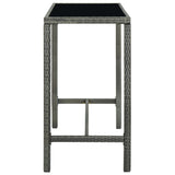 5 Piece Garden Bar Set with Cushions Poly Rattan Grey
