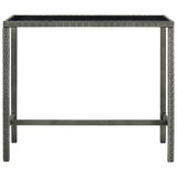 7 Piece Garden Bar Set with Cushions Poly Rattan Grey