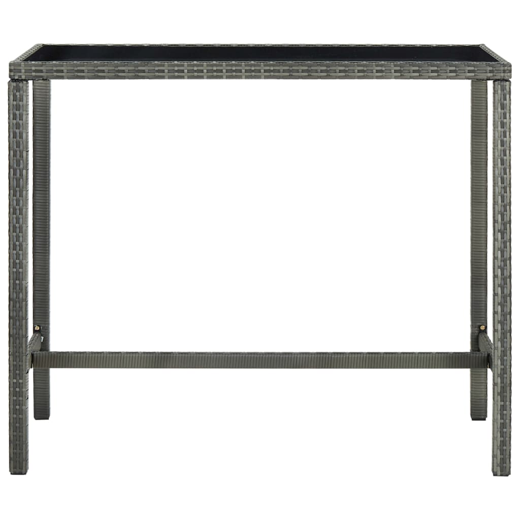 7 Piece Garden Bar Set with Cushions Poly Rattan Grey