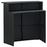 5 Piece Garden Bar Set with Cushions Poly Rattan Black