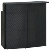 5 Piece Garden Bar Set with Cushions Poly Rattan Black