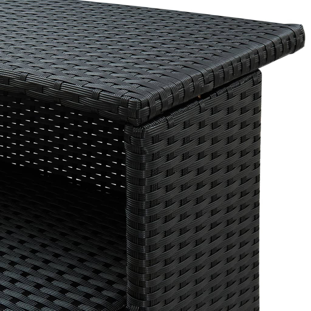 5 Piece Garden Bar Set with Cushions Poly Rattan Black