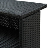 5 Piece Garden Bar Set with Cushions Poly Rattan Black